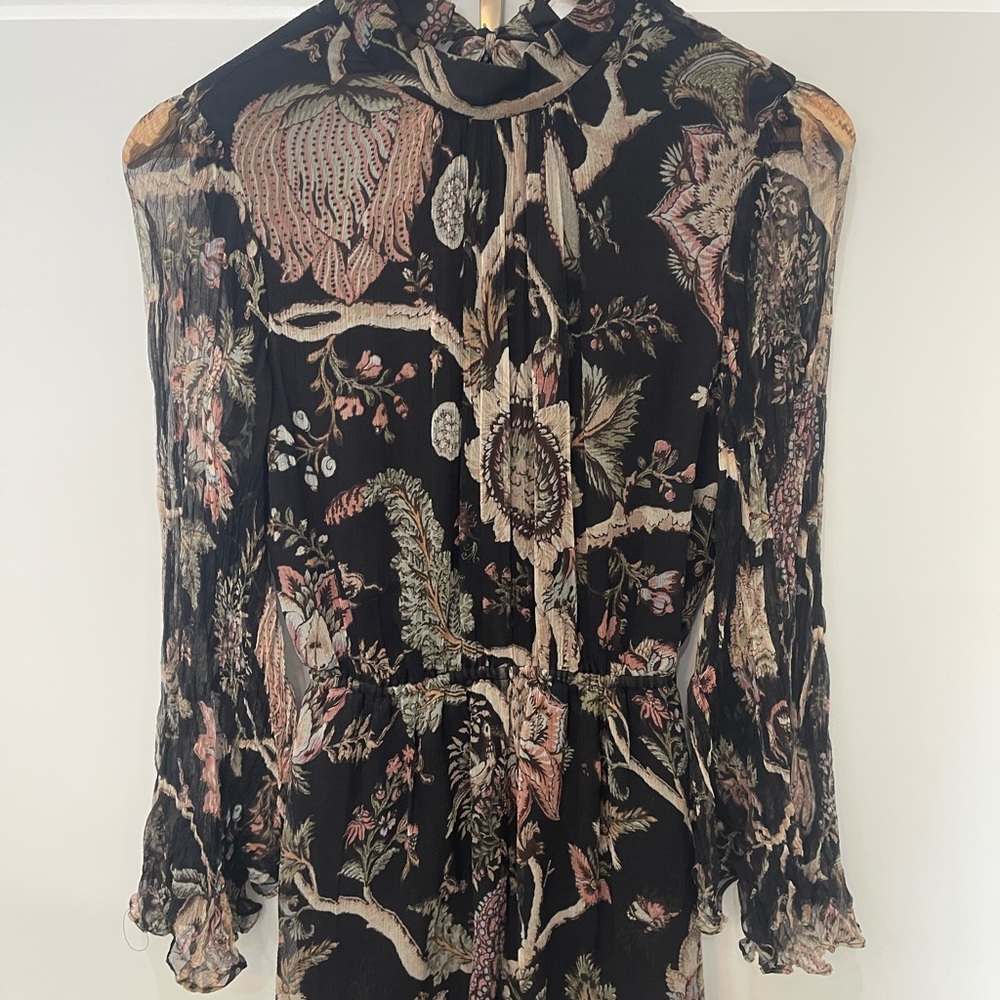 Floral Black Blouse